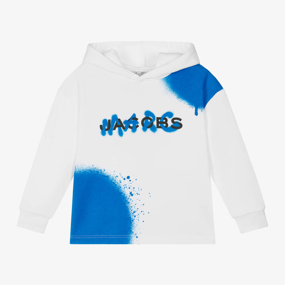 MARC JACOBS - Boys White Cotton Spray Paint Hoodie | Childrensalon