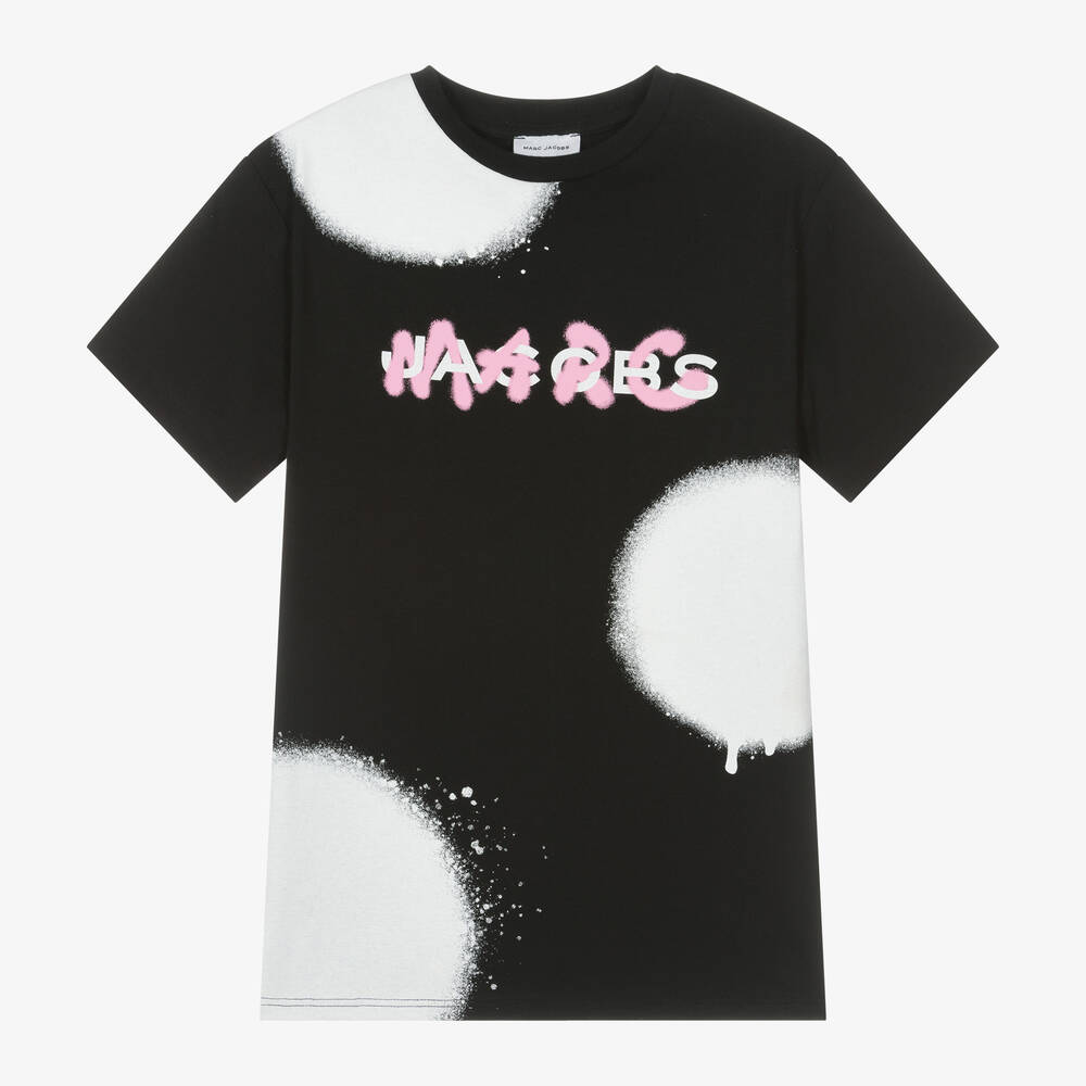 MARC JACOBS - Girls Black Spray Paint Spots Dress | Childrensalon