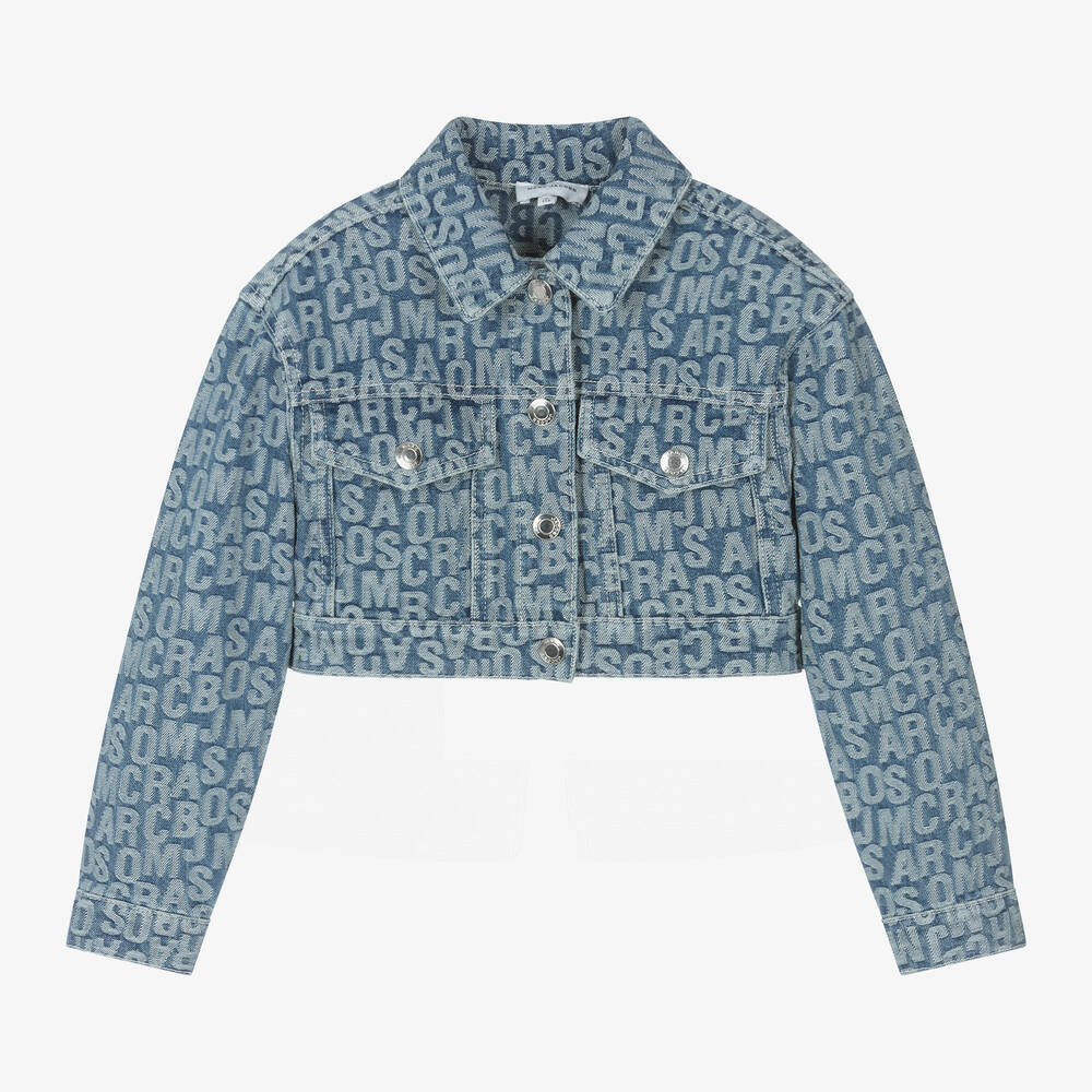 MARC JACOBS - Girls Blue Jacquard Denim Jacket | Childrensalon