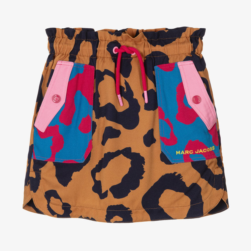 MARC JACOBS - Girls Brown Leopard Print Skirt | Childrensalon