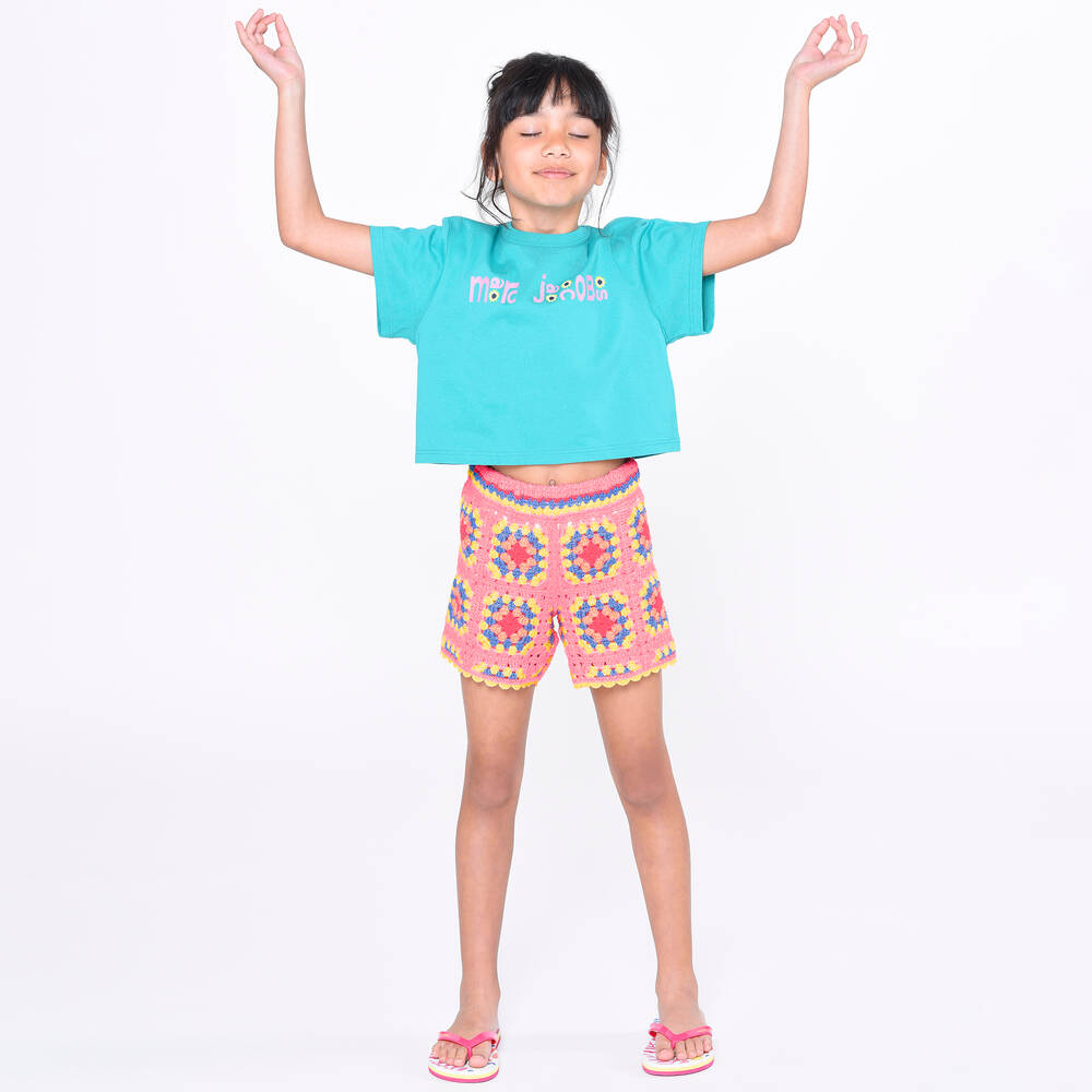 Marc Jacobs Kids multicoloured crochet shorts - Pink