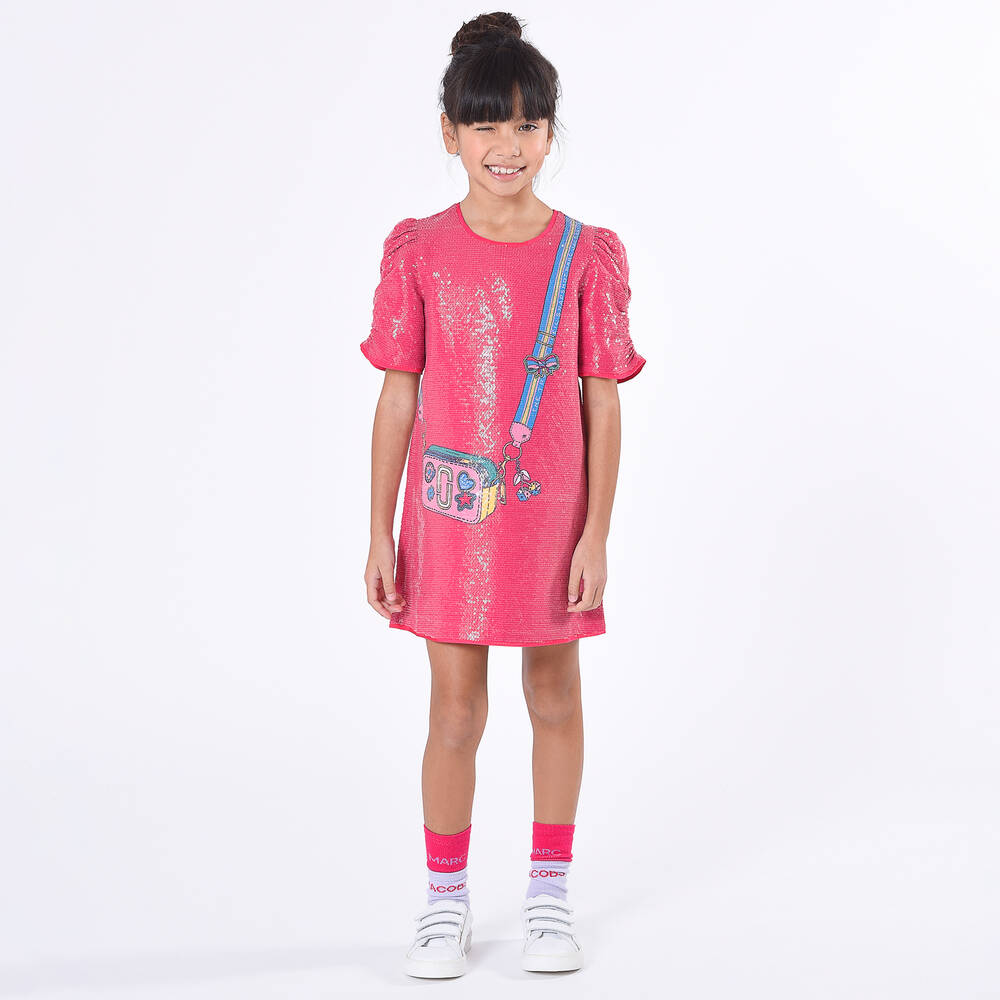 Marc Jacobs Kids Snapshot-print cotton dress - Pink