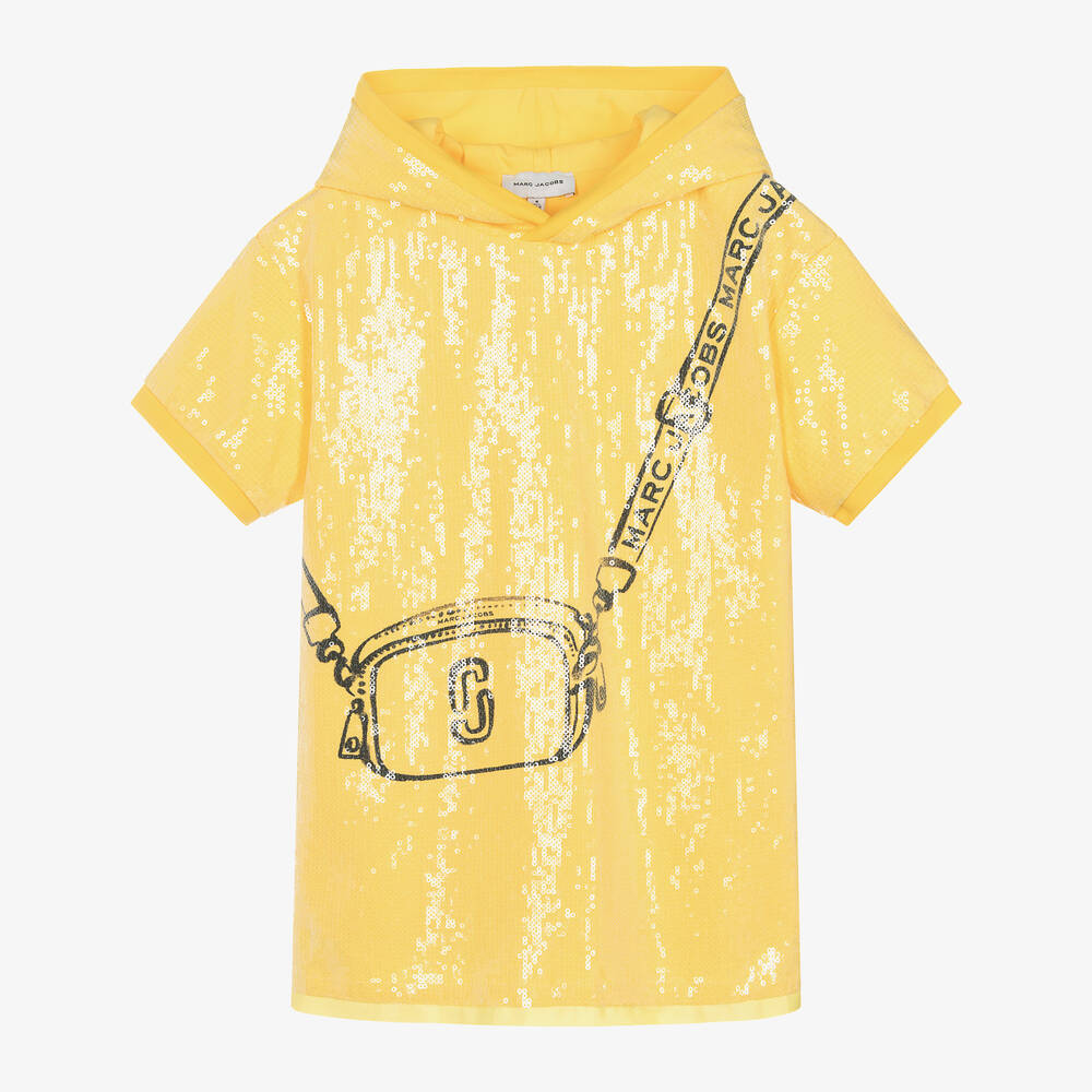 MARC JACOBS - Girls Yellow Hooded Sequin Dress | Childrensalon