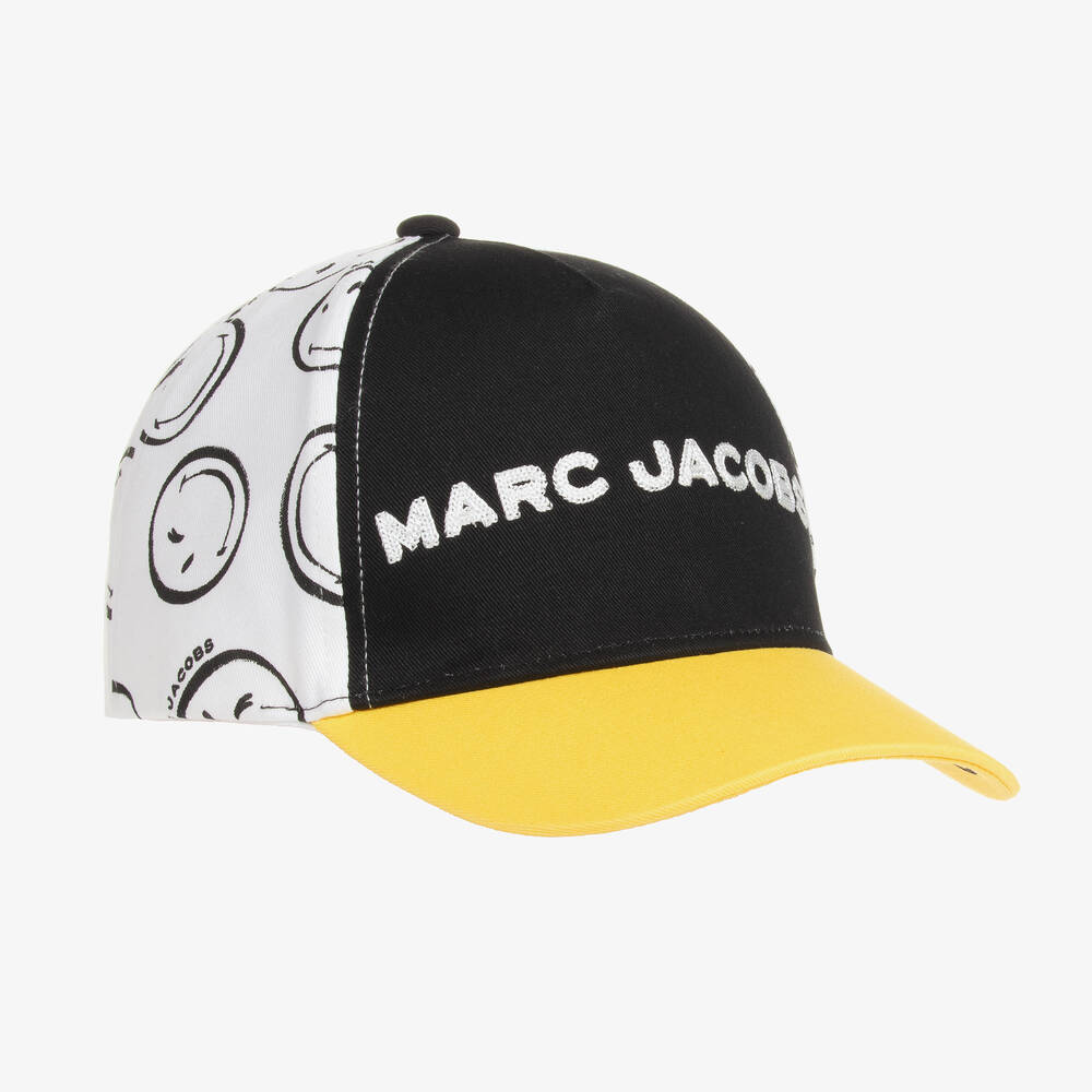 MARC JACOBS - Teen Black & White Cotton Smiley Faces Cap | Childrensalon