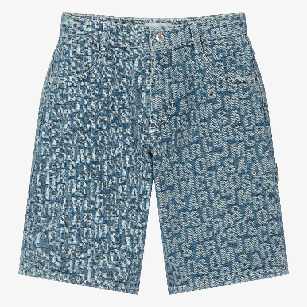 MARC JACOBS - Teen Boys Blue Jacquard Denim Shorts | Childrensalon