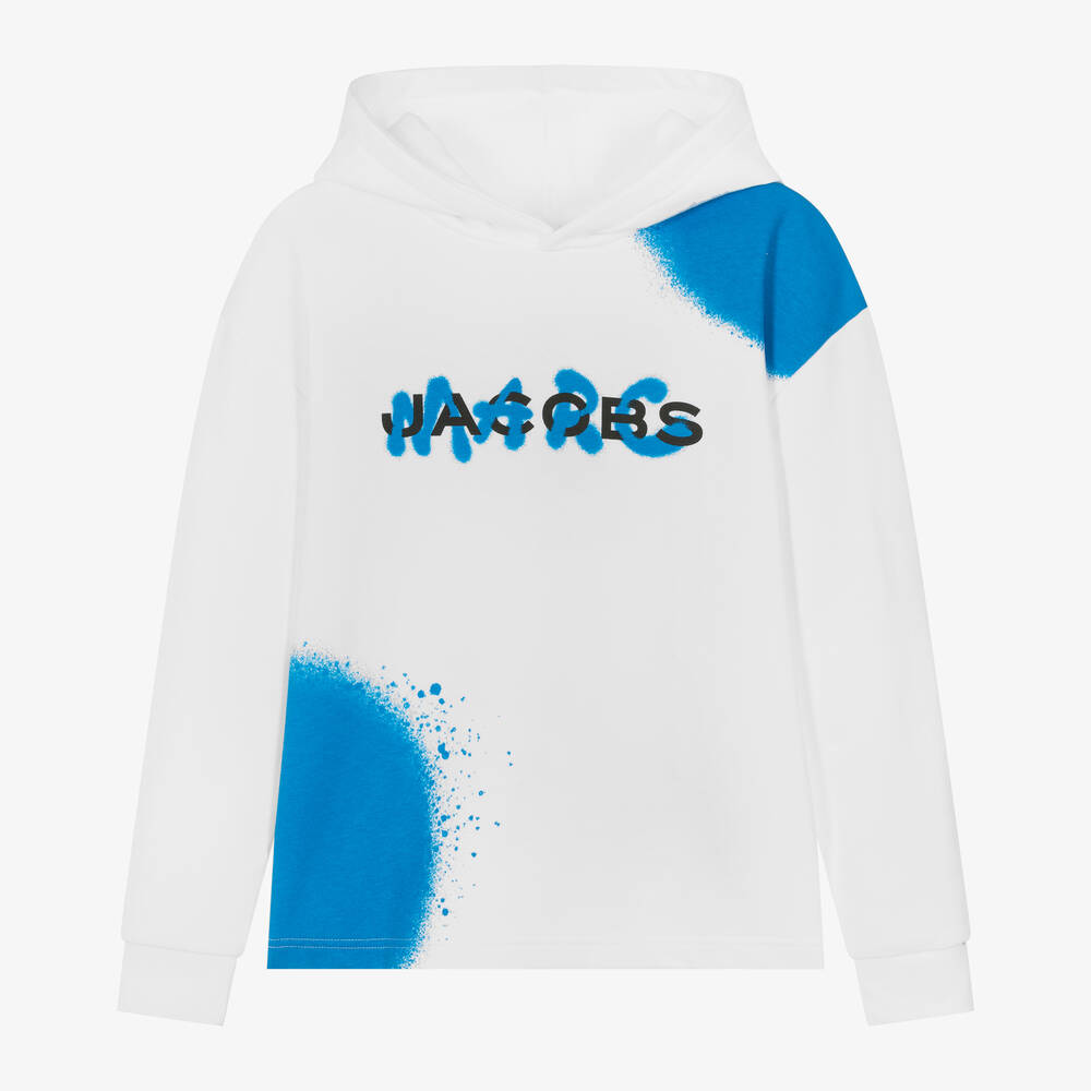 MARC JACOBS - Teen Boys White Cotton Spray Paint Hoodie | Childrensalon