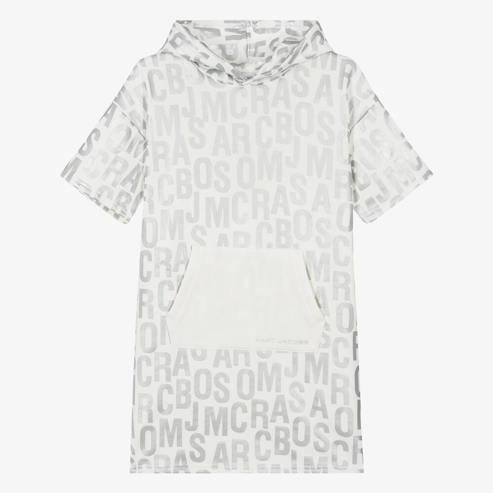 MARC JACOBS - Teen Girls Ivory Cotton Hoodie Dress | Childrensalon