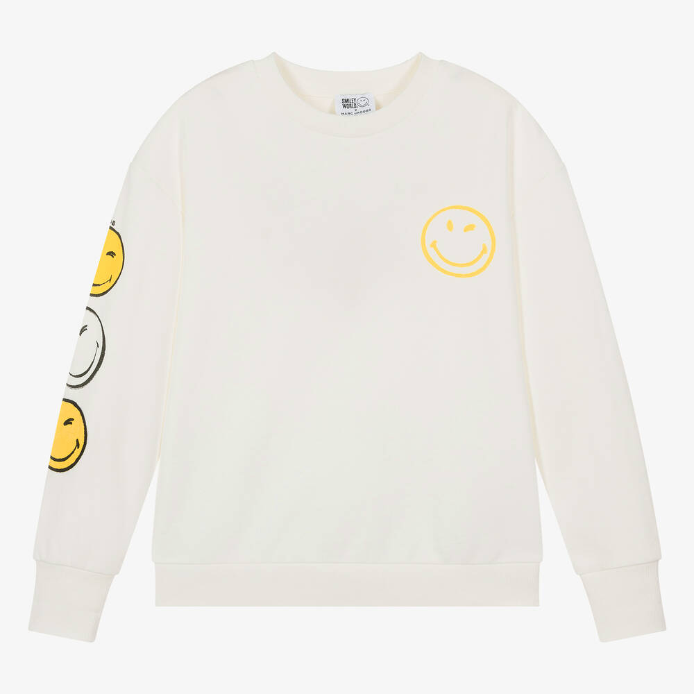 MARC JACOBS - Teen Girls Ivory Smiley Face Sweatshirt | Childrensalon