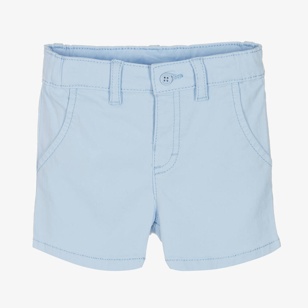 Mayoral - Baby Boys Blue Cotton Shorts | Childrensalon