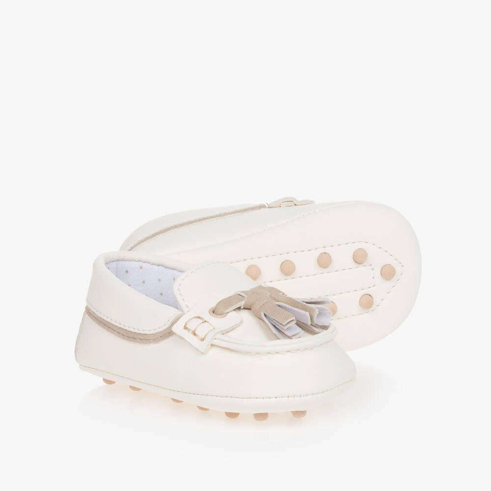 Mayoral Newborn - Baby Boys Ivory Pre-Walker Moccasins | Childrensalon