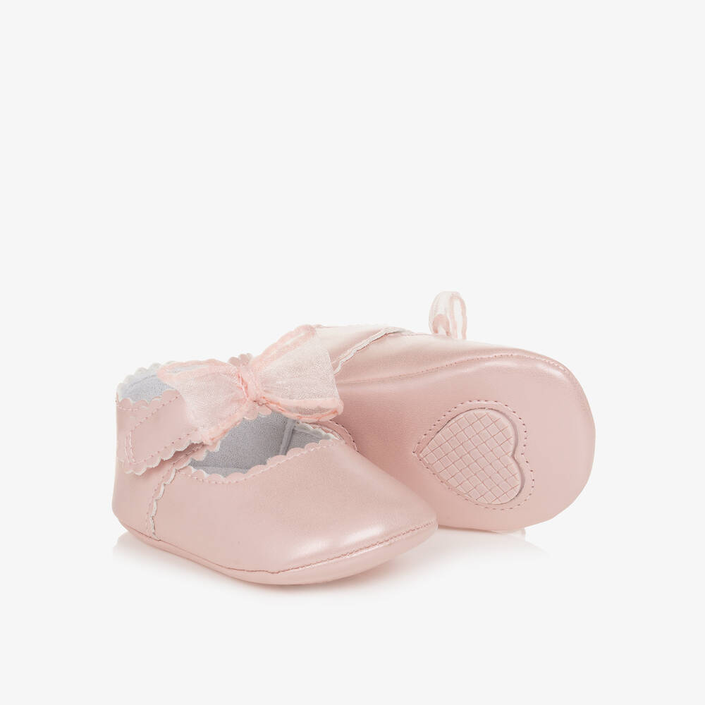 Mayoral - Baby Girls Pink Bow Pre-Walker Shoes | Childrensalon