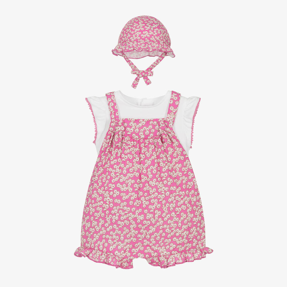 Mayoral - Ensemble barboteuse rose en coton | Childrensalon