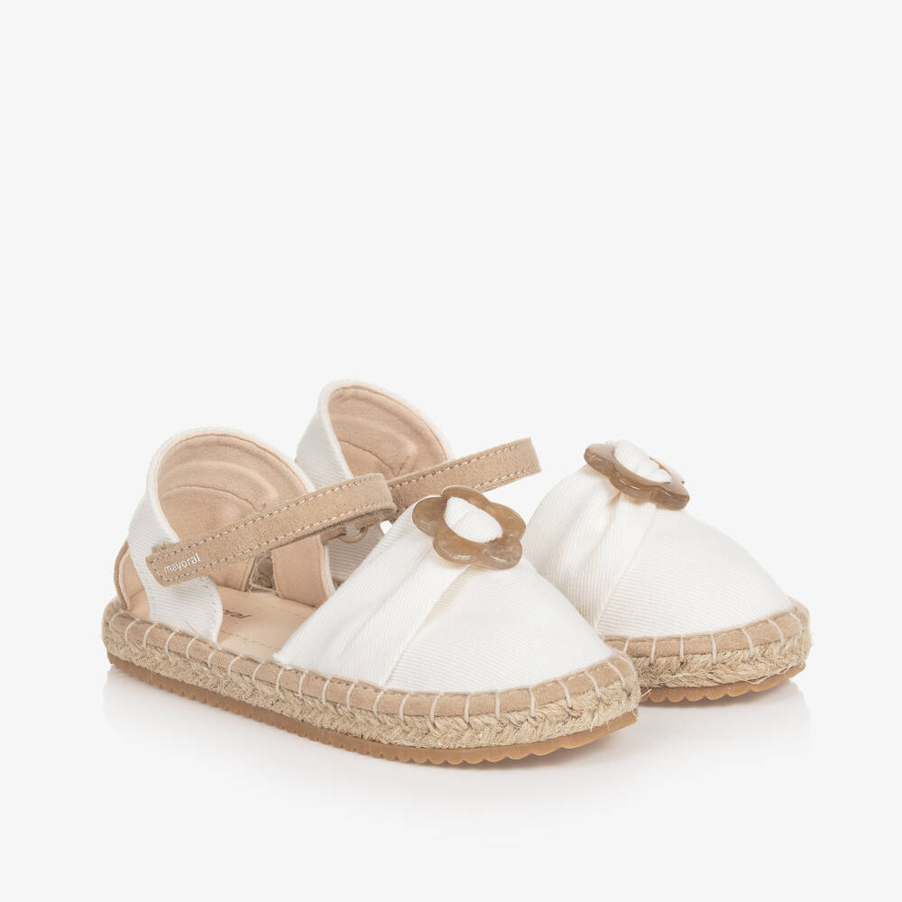 Mayoral - Baby Girls White Espadrille Sandals | Childrensalon