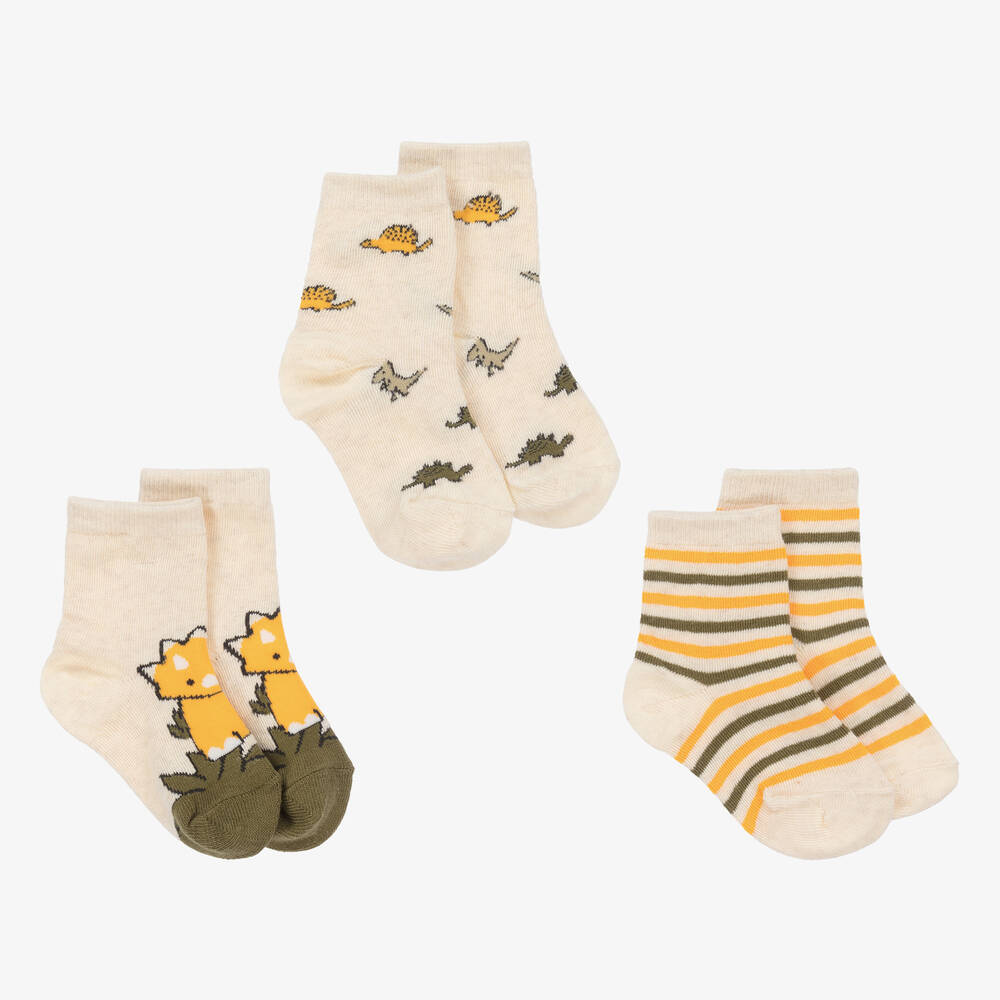 Mayoral - Beige Dino-Babysocken (3 Paar) | Childrensalon