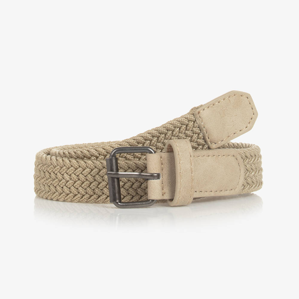 Mayoral - Beige Elasticated Woven Belt | Childrensalon