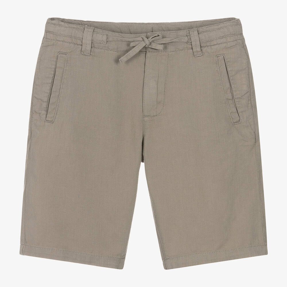 Mayoral Nukutavake - Boys Beige Cotton & Linen Shorts | Childrensalon