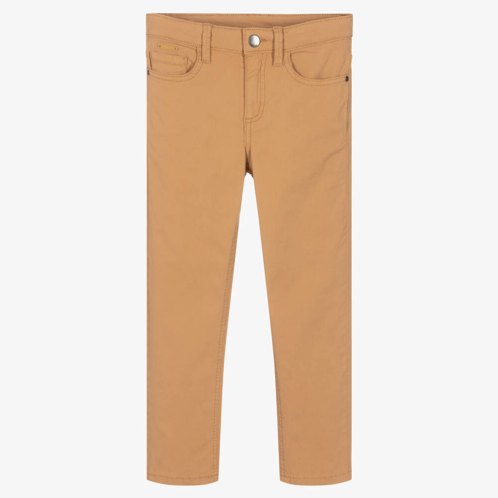 Mayoral - Pantalon slim beige en coton garçon | Childrensalon