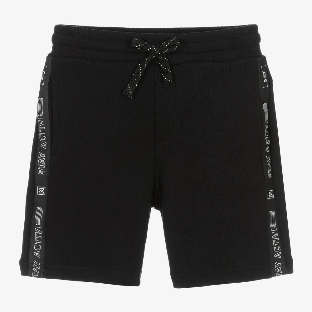 Mayoral Nukutavake - Boys Black Cotton Drawstring Shorts | Childrensalon