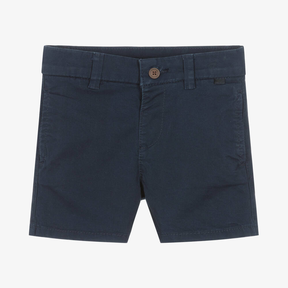 Mayoral - Boys Blue Cotton Chino Shorts | Childrensalon