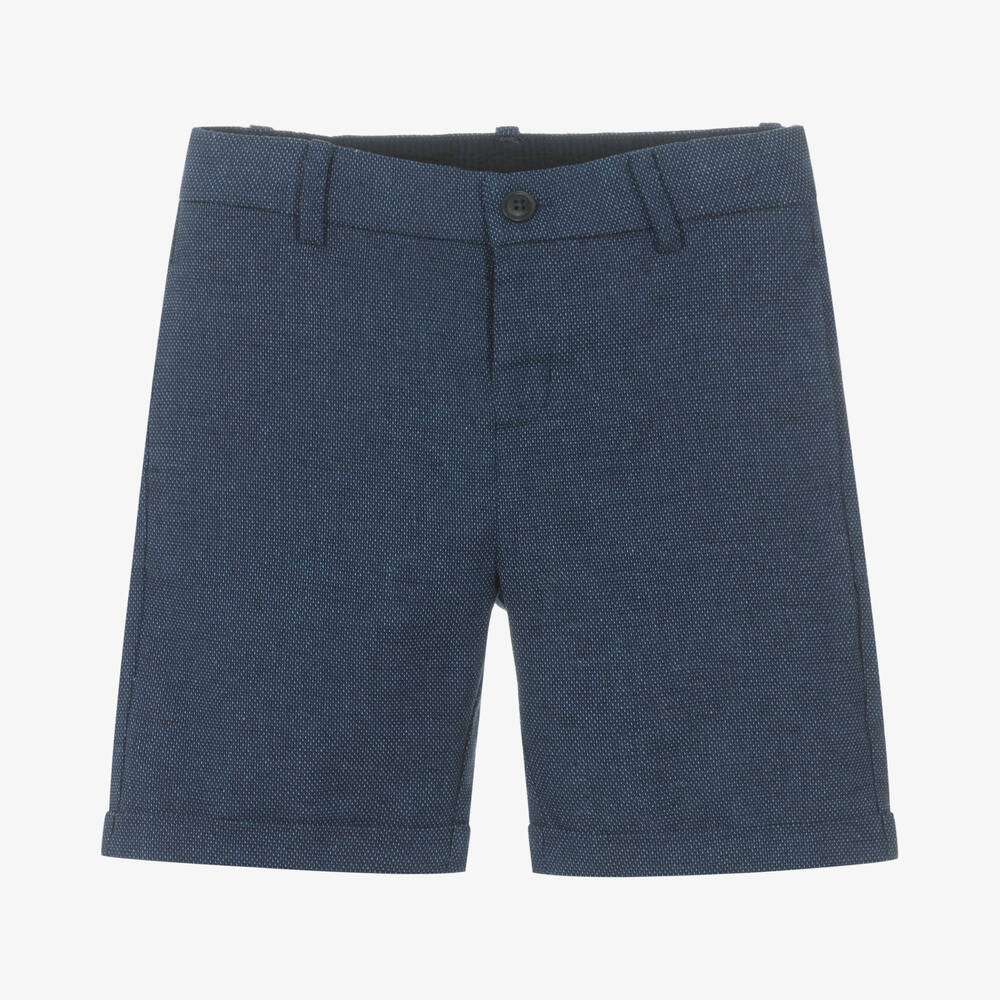 Mayoral - Boys Blue Cotton & Linen Shorts | Childrensalon