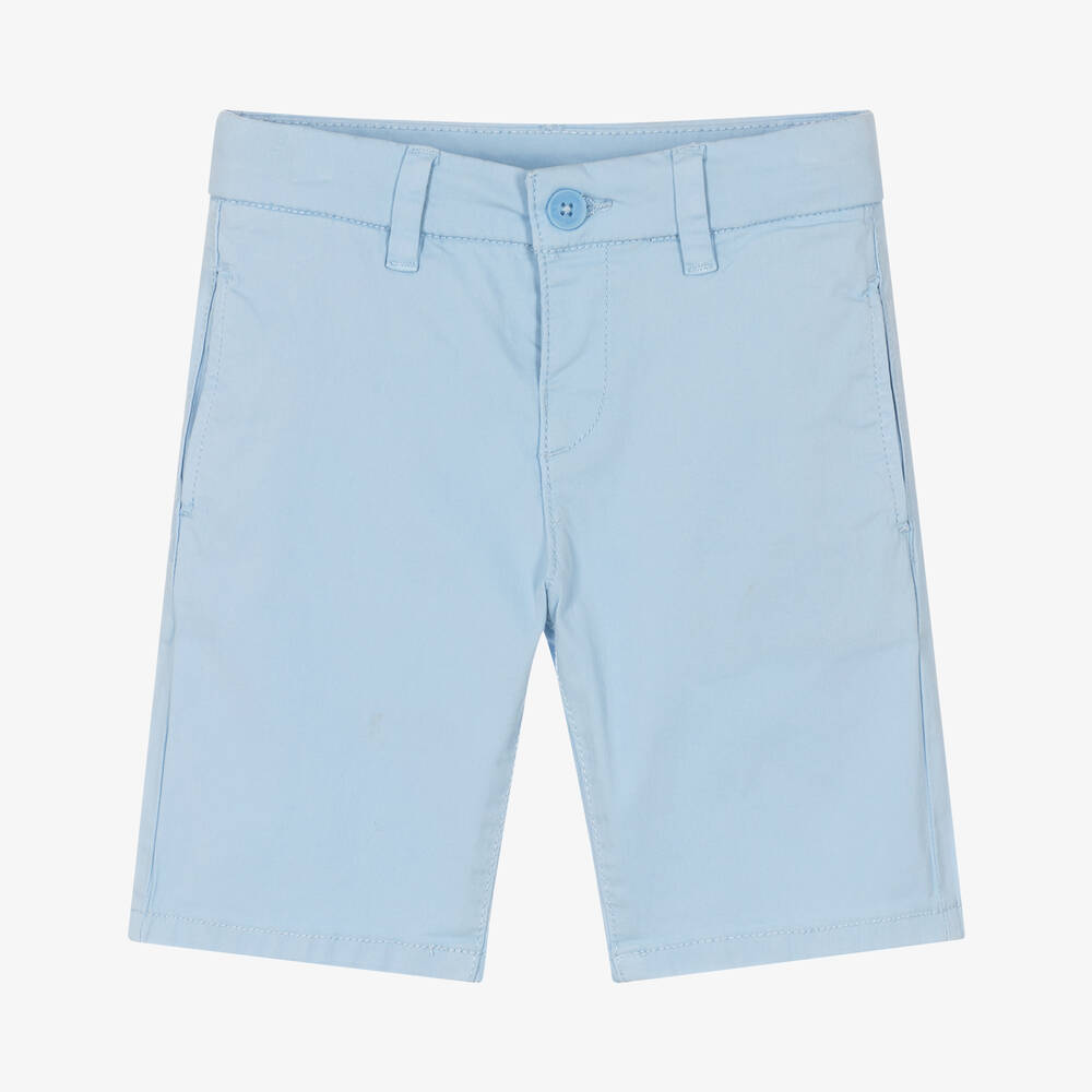 Mayoral - Boys Blue Cotton Shorts | Childrensalon