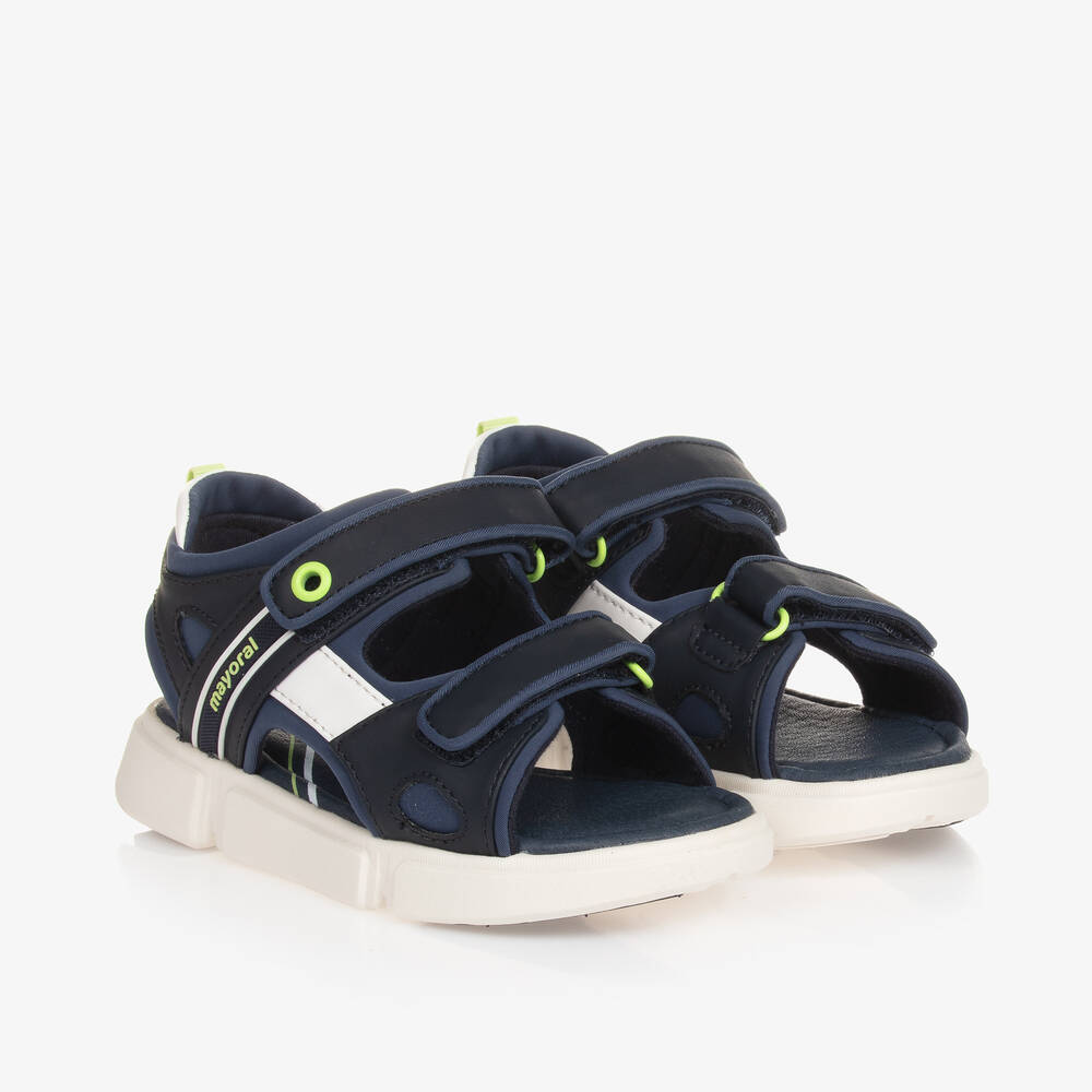 Mayoral - Boys Blue Velcro Sandals | Childrensalon