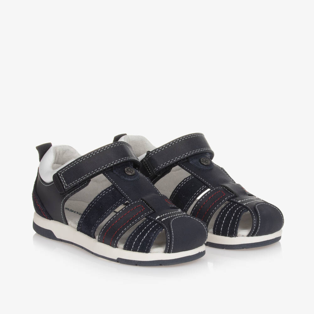 Mayoral - Boys Blue Velcro Sandals | Childrensalon