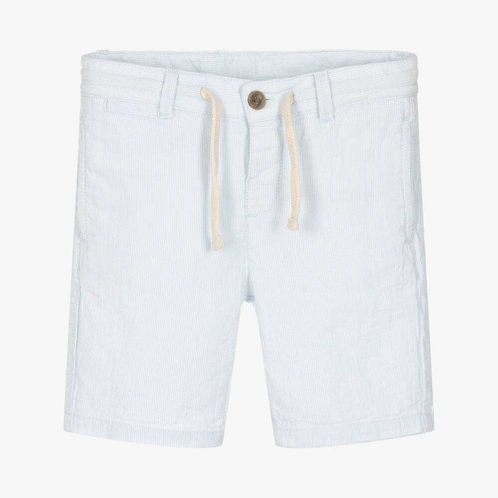 Mayoral - Short bleu et blanc en coton garçon | Childrensalon