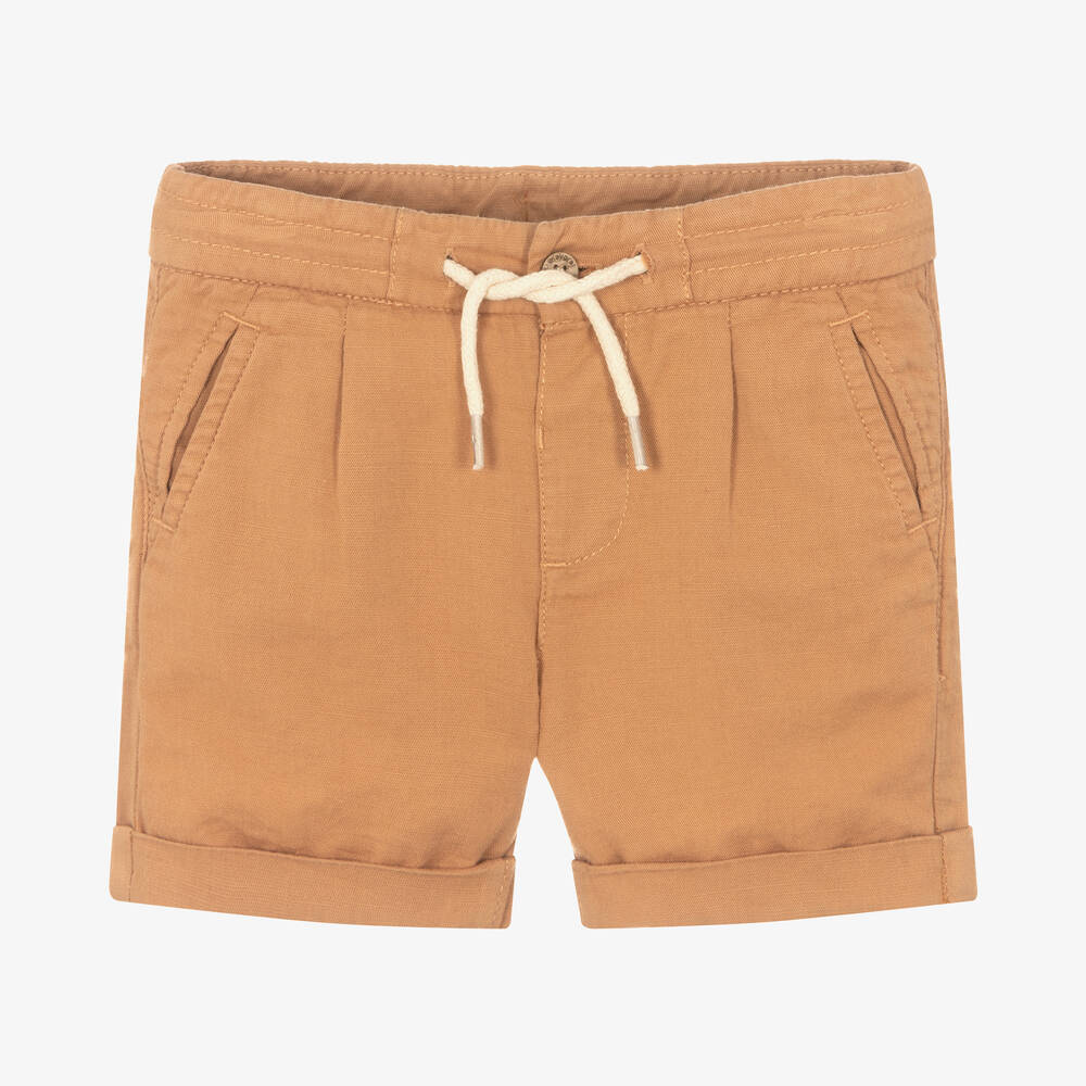 Mayoral - Braune Baumwoll-Leinen-Shorts | Childrensalon