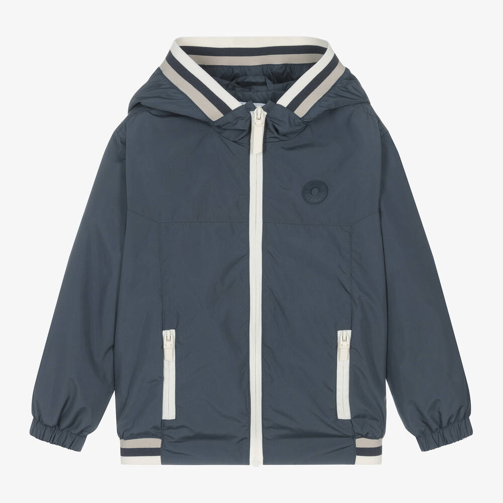 Mayoral - Boys Dark Blue Hooded Windbreaker Jacket | Childrensalon