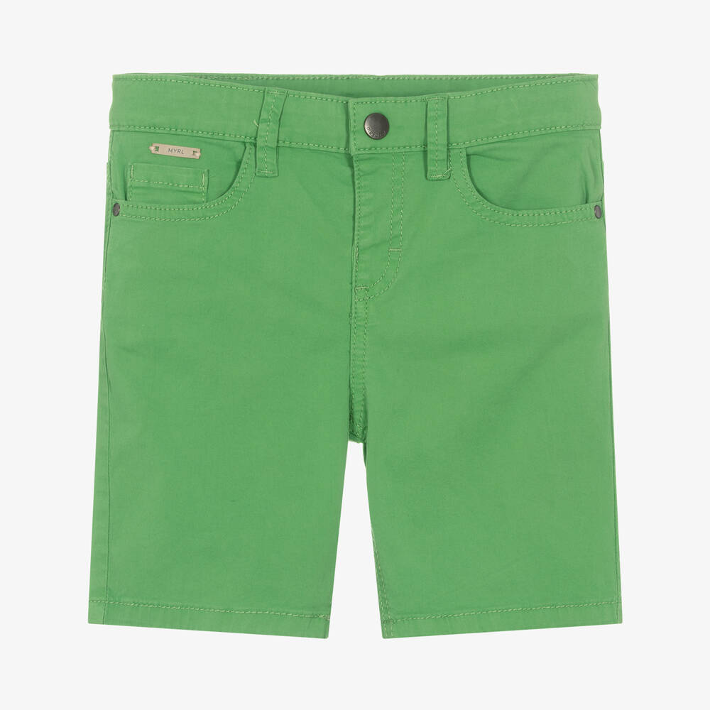 Mayoral - Short vert en coton garçon | Childrensalon