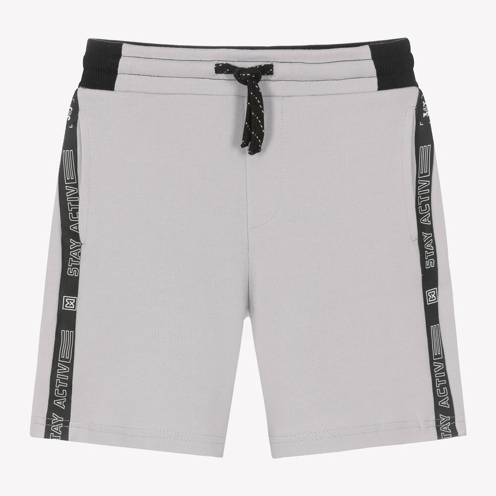 Mayoral Nukutavake - Boys Grey Cotton Drawsting Shorts | Childrensalon