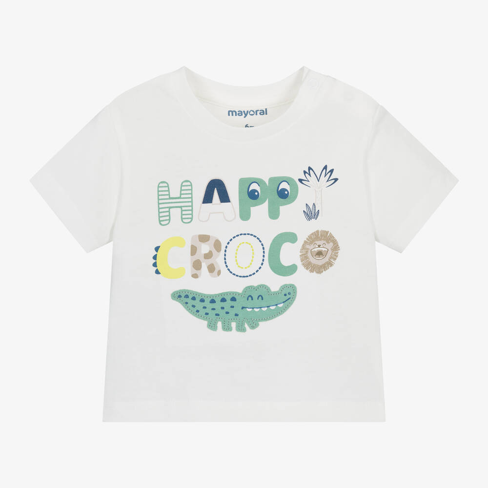 Mayoral - Boys Ivory Cotton T-Shirt | Childrensalon