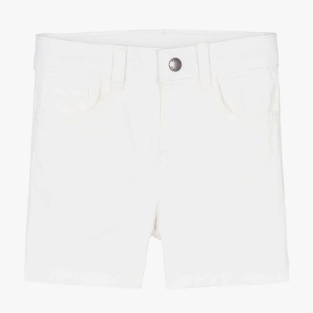 Mayoral - Boys Ivory Cotton Twill Shorts | Childrensalon