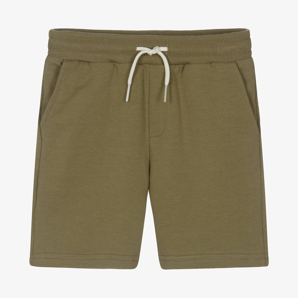 Mayoral - Boys Khaki Green Jersey Shorts | Childrensalon