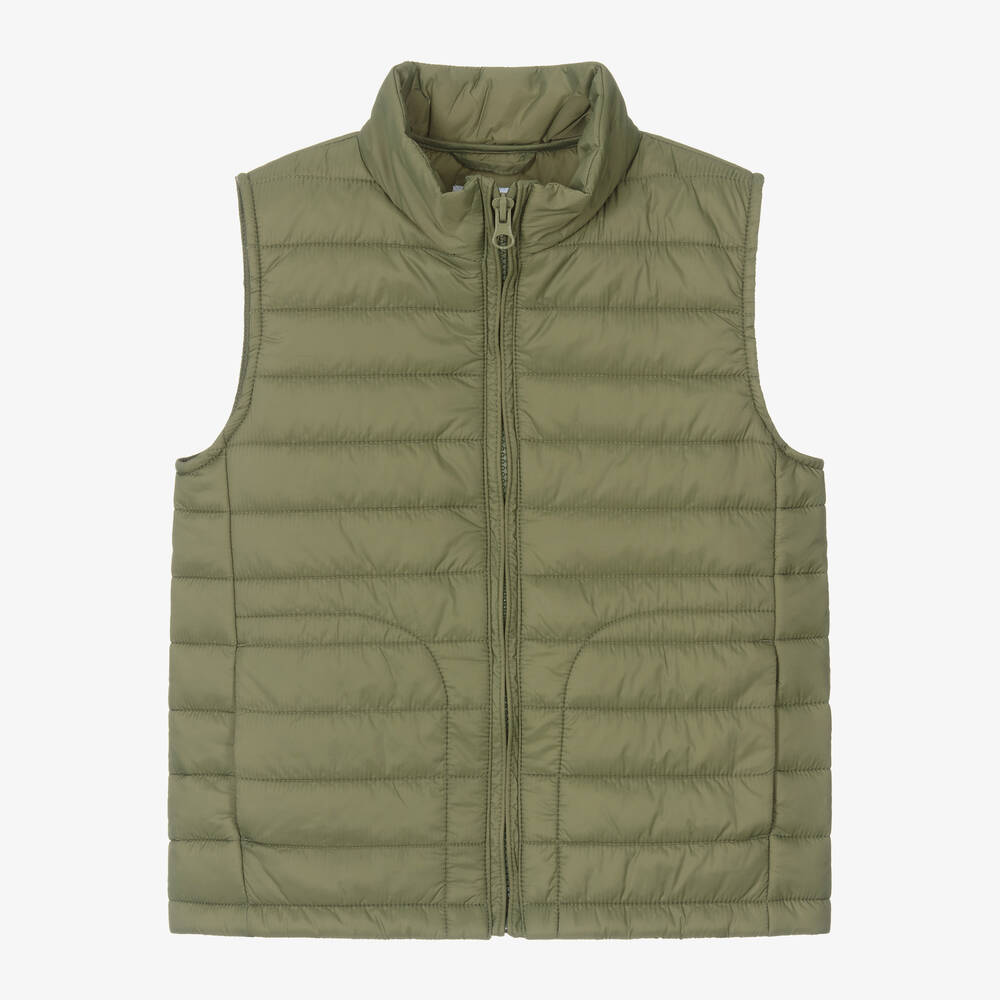 Mayoral - Boys Khaki Green Puffer Gilet | Childrensalon