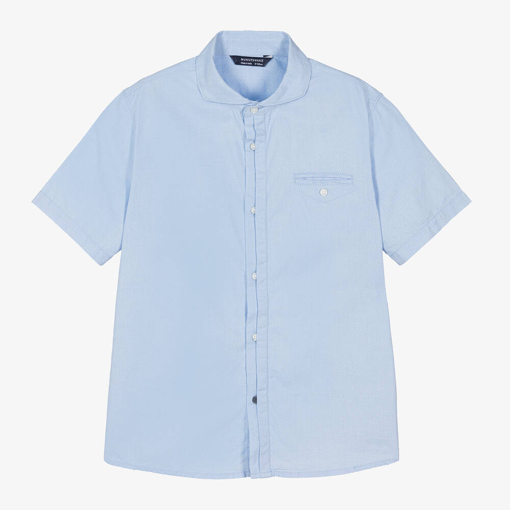 Mayoral Nukutavake - Boys Light Blue Cotton Shirt | Childrensalon