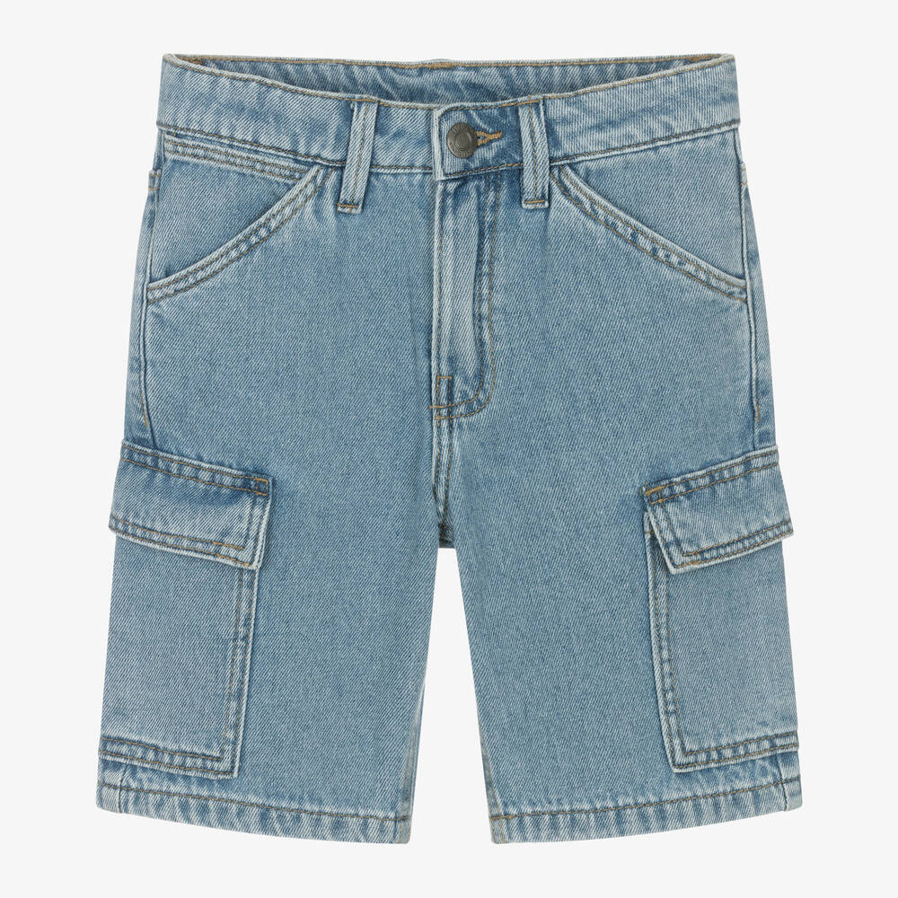 Mayoral Nukutavake - Boys Light Blue Denim Cargo Shorts | Childrensalon