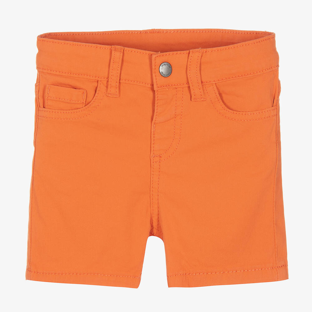 Mayoral - Short orange en sergé de coton | Childrensalon