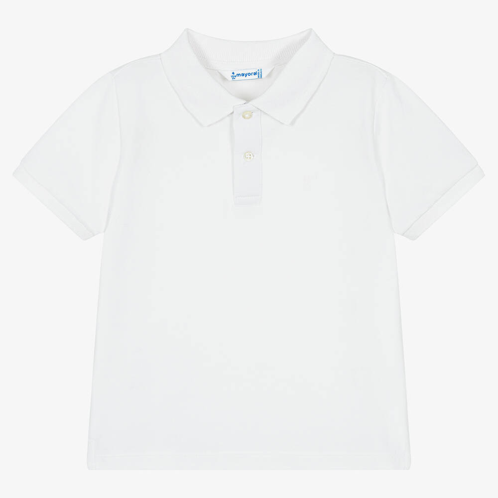 Mayoral - Polo blanc en piqué garçon | Childrensalon