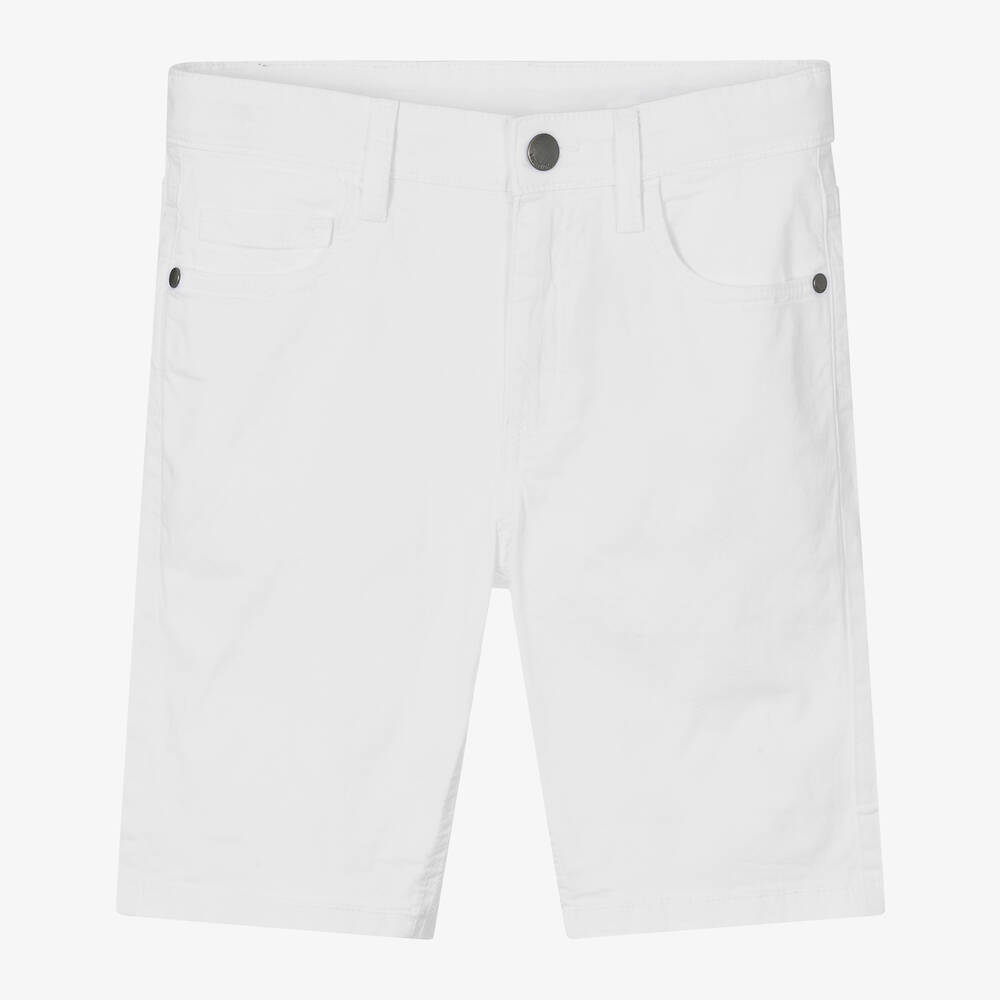 Mayoral Nukutavake - Boys White Cotton Shorts | Childrensalon