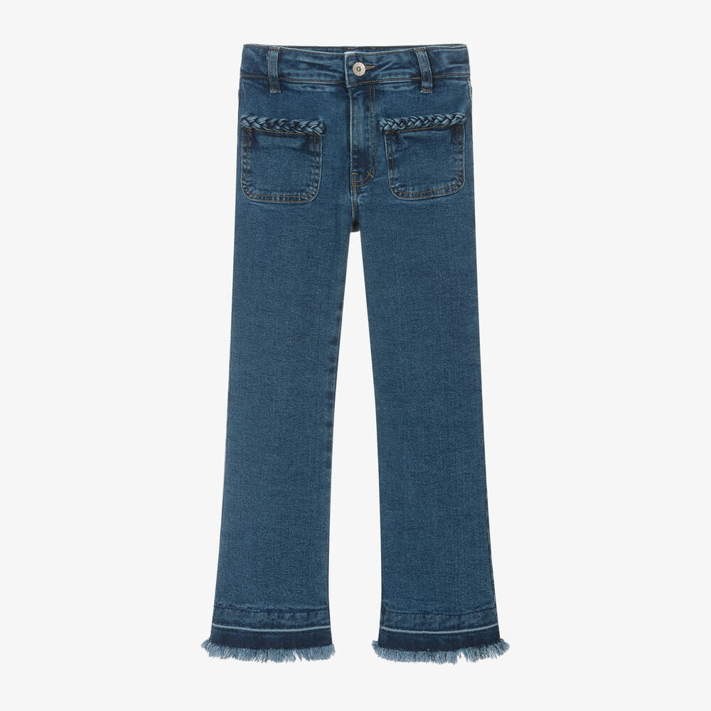 Mayoral - Girls Blue High Waist Jeans | Childrensalon