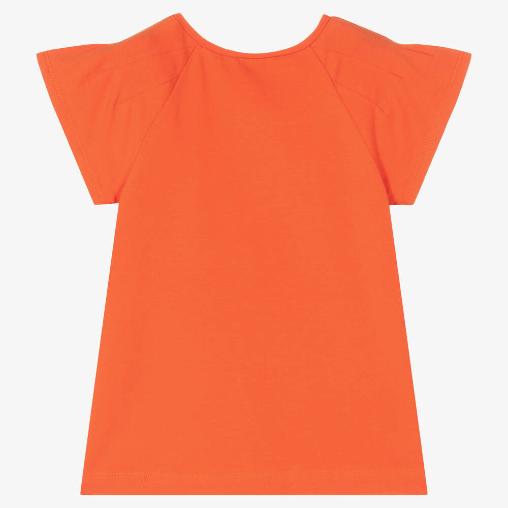 MYAR KIDS logo-print cotton shirt - Orange
