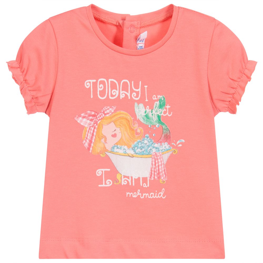Mayoral - Girls Pink Cotton T-Shirt | Childrensalon Outlet