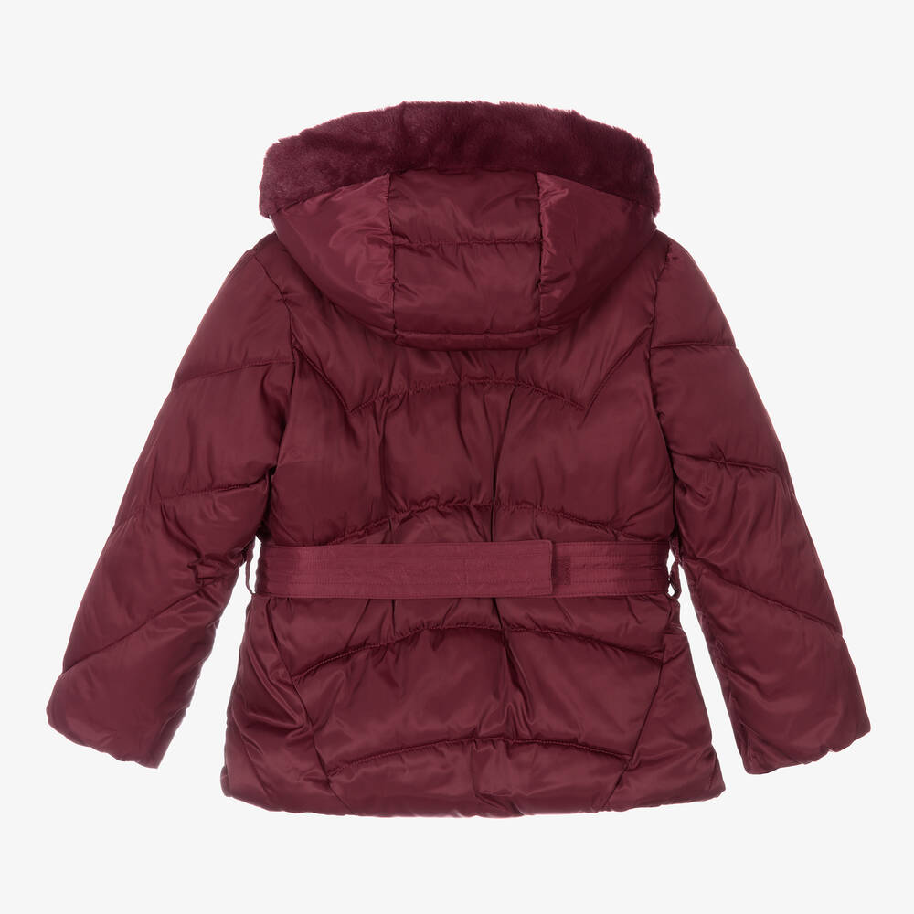 Mayoral - Girls Red Belted Puffer Coat | Childrensalon Outlet