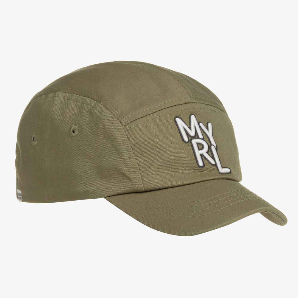 Mayoral - Green Embroidered Cotton Cap | Childrensalon