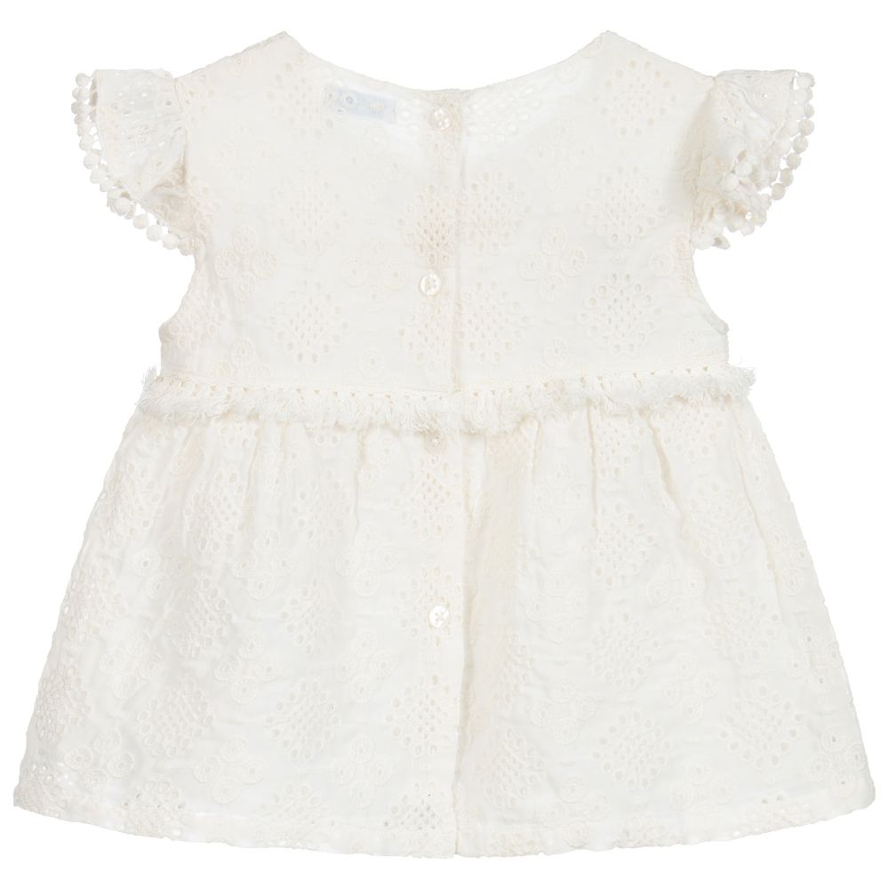 Mayoral - Ivory Broderie Anglaise Blouse | Childrensalon Outlet