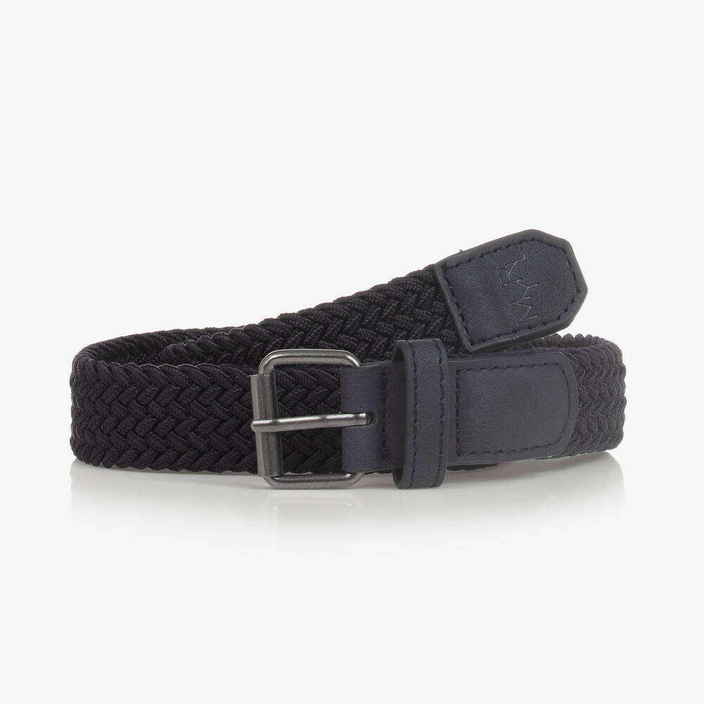 Mayoral - Navy Blue Elasticated Woven Belt | Childrensalon