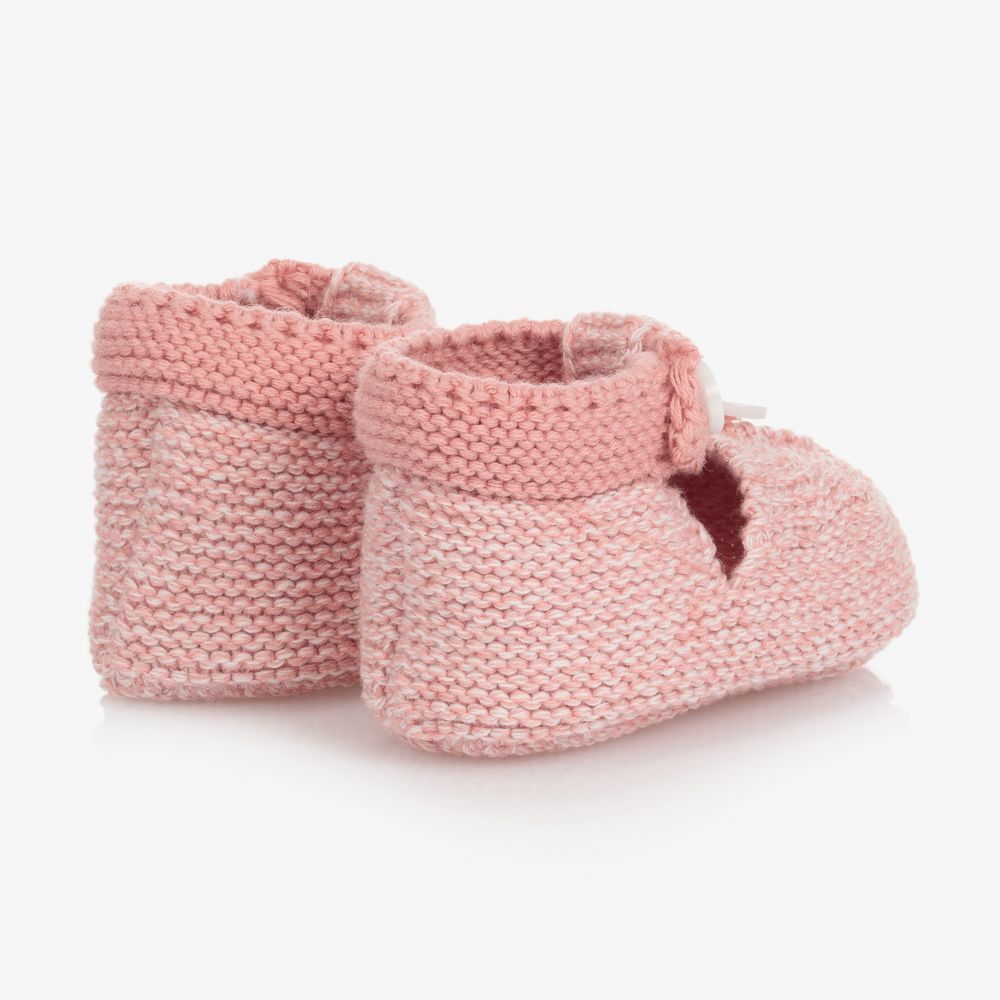 Mayoral Newborn - Pink Knit Baby Booties | Childrensalon Outlet