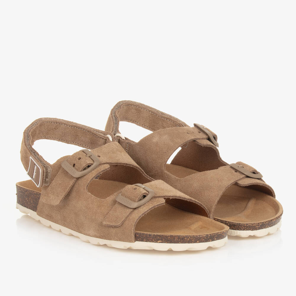 Mayoral - Teen Beige Suede Leather Sandals | Childrensalon